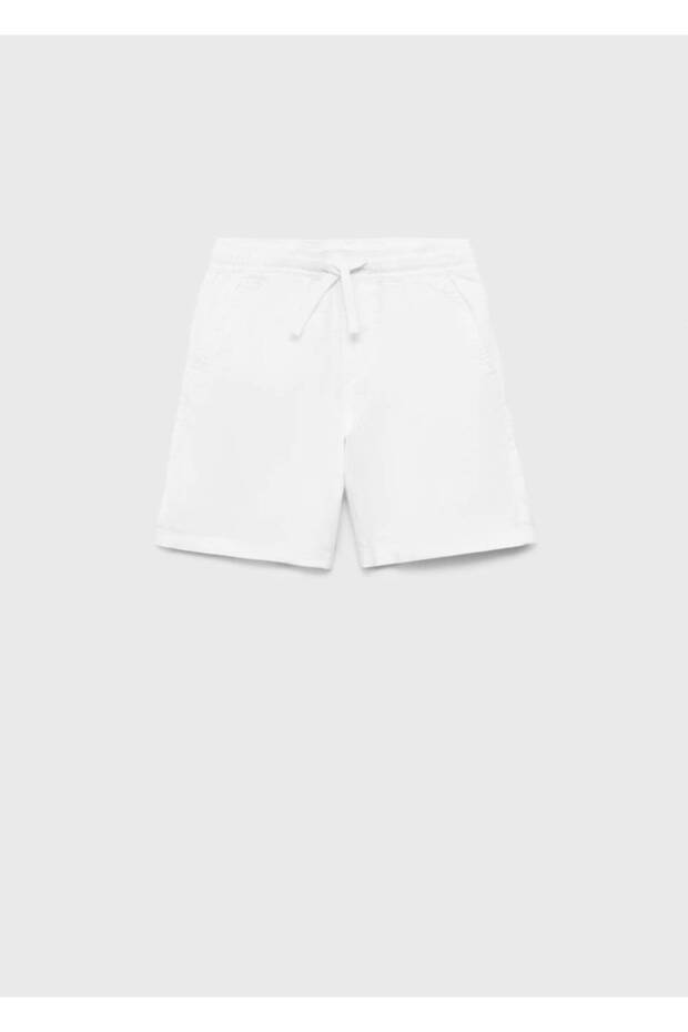 Beli elastik keten bermuda şort - 3