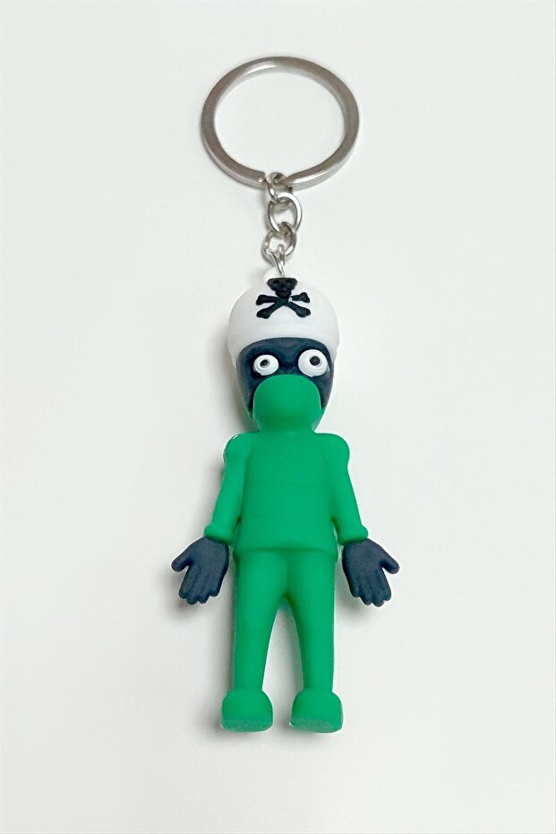 Csmo-Tex Skull (20748) Silicone Keychain-Yellow