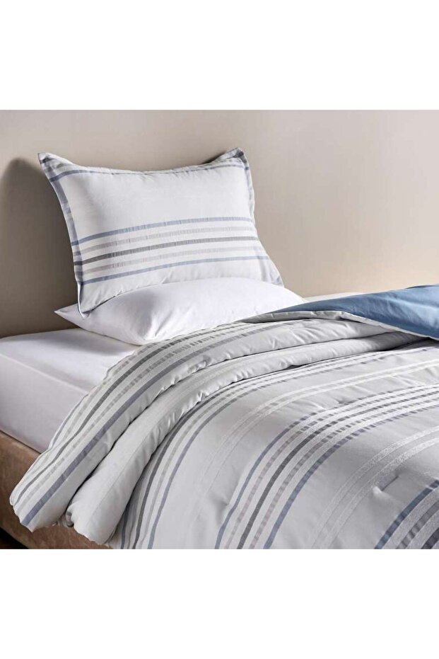 Liana 3-piece Chenile Stripe King Comforter Set 240x260cm - Sky Blue