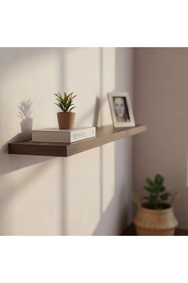 Floating Wall Shelf 24x4x120cm - Walnut