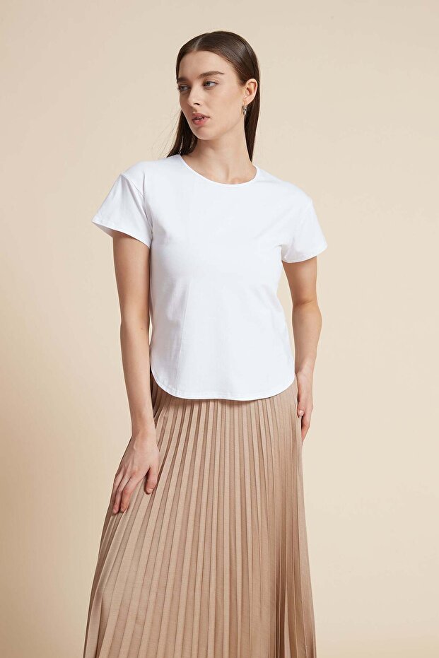 Solid Half-Sleeve Top - 3