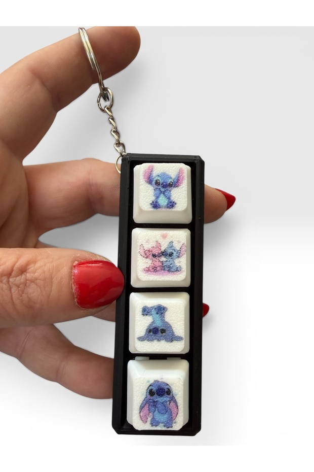 Led-Free Keyboard-Click Sound Stress Relief Stitch Character Clicker Keychain