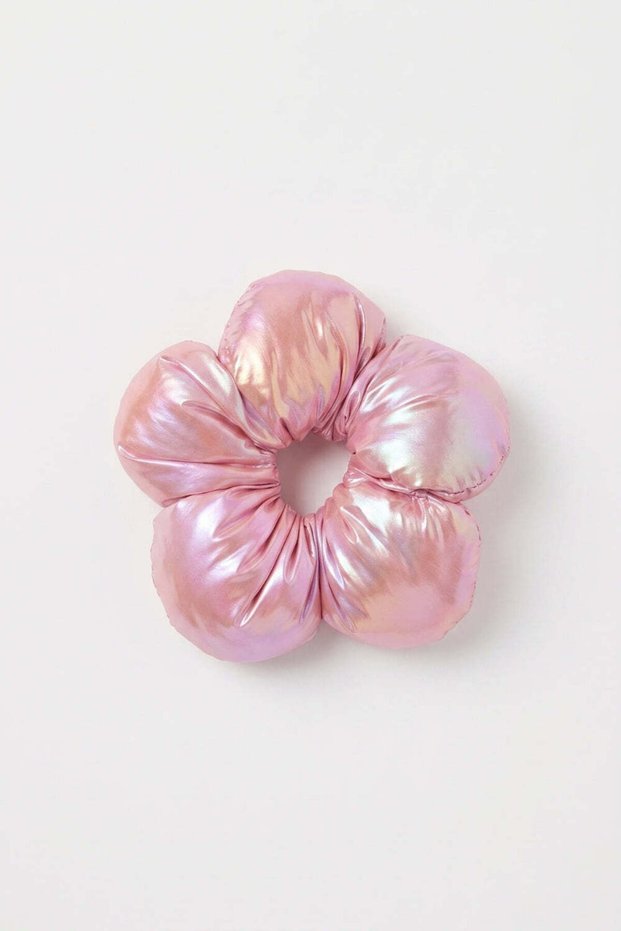 Shiny Fluffy Daisy Rubber Buckle Metallic Color Bun Buckle (1 Piece)