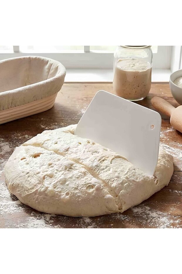Plastic Rectangular Dough Scraper White 15.5X10 cm Rectangular 15.5X10.5 - 2
