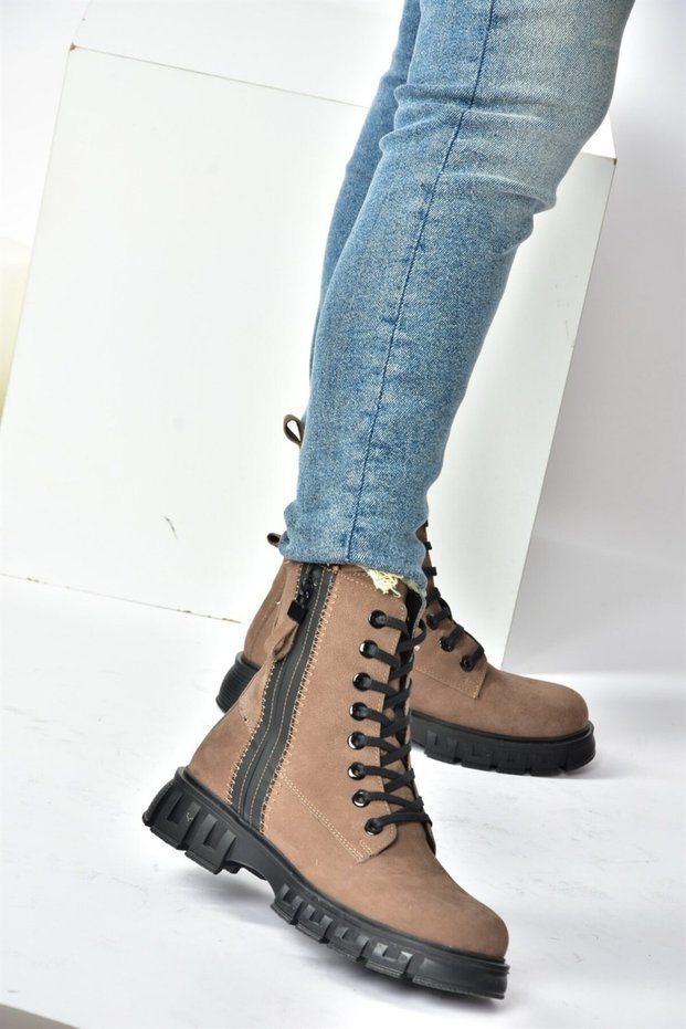 Mink Genuine Leather Nubuck Daily Women's Boots N555102801