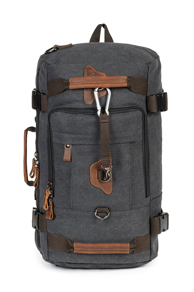 15.6" Canvas Fabric Backpack with Laptop Compartment, Mountaineering & Travel & Everyday Use, Multi-Compartment, Shoulder and Back Support