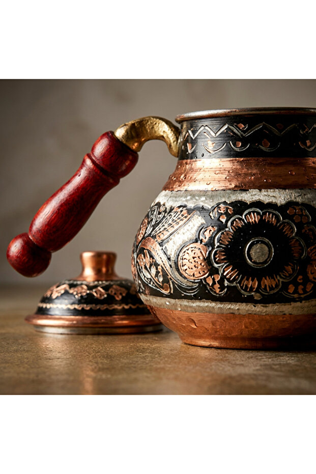 طقم أباريق شاي تركية مصنوعة يدوياً - قطعتان، يمكن استخدامهما معاً أو بشكل منفصل