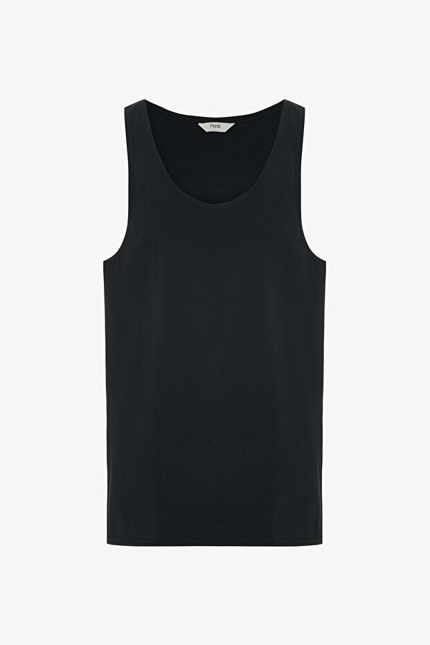 Black Men's Regular Black 2-Pack Undershirts - 2