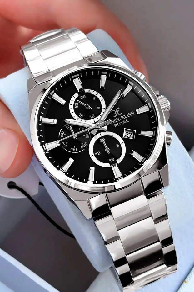 Exclusive Men's Wristwatch 3 ATM Waterproof Silver Color Steel Strap Bracelet Gift Included Dke2028c3