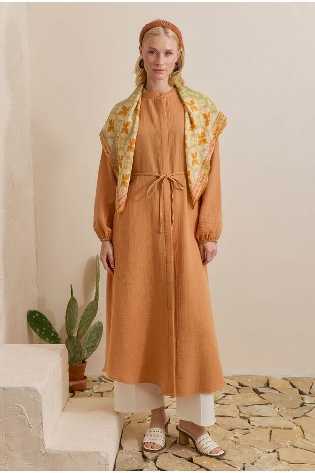 Long Muslin Shirt Salmon
