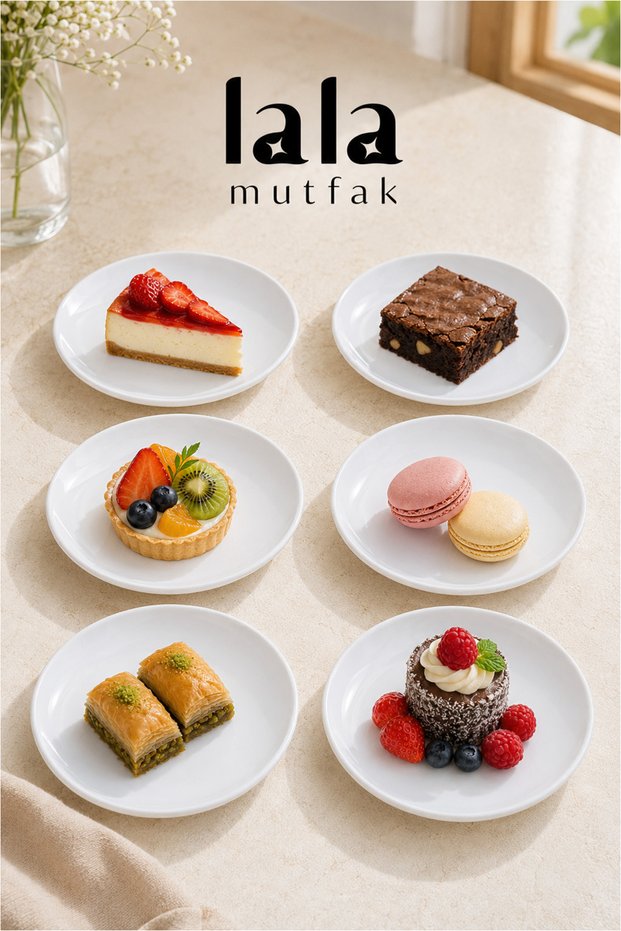 Gözde Serving Plate Set of 6 (Ø 17 cm - Stylish and Durable)