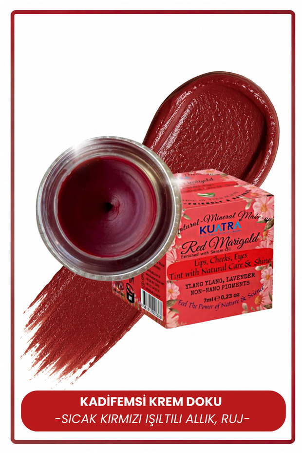 Red Marigold Moisturizer - Antioxidant Radiance Balm (Natural Ingredient Lipstick - BLUSH - EYE FARI)