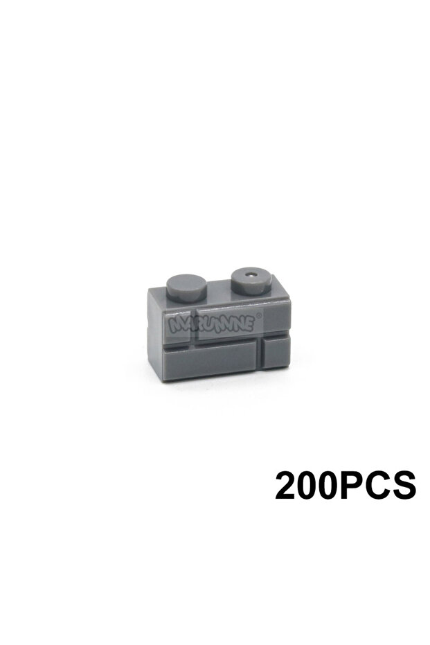 1 × 2 رمادي غامق × 200 مارومين 200 قطعة من ملحقات مكعبات البناء MOC 1 × 2 مكعبات حائط كلاسيكية