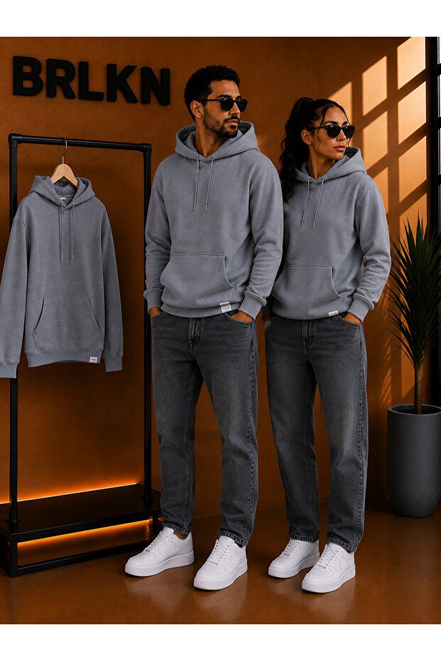 Unprinted Hooded Lover Combination Sweatshirt