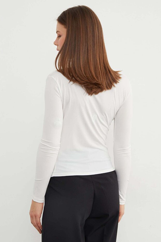 Basic Side Gathered Blouse - 8