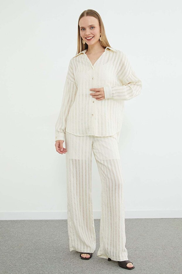 Striped Long Back Oversize 2-Piece Set