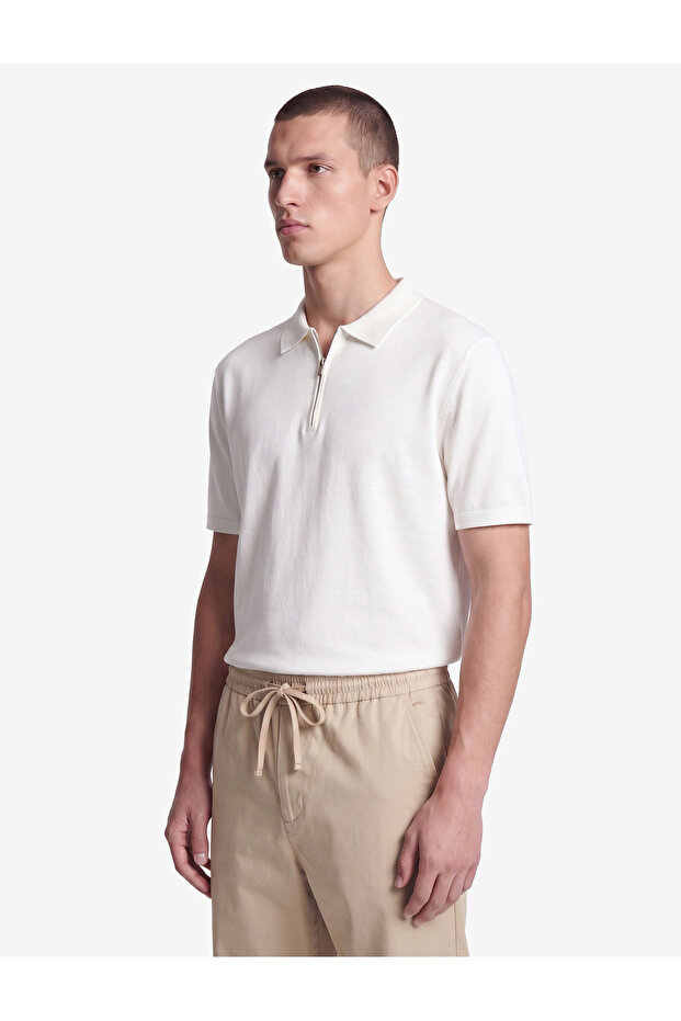 Cotton-Linen Blend Pants with Pockets, Elastic Waist and Lace-Up Detail