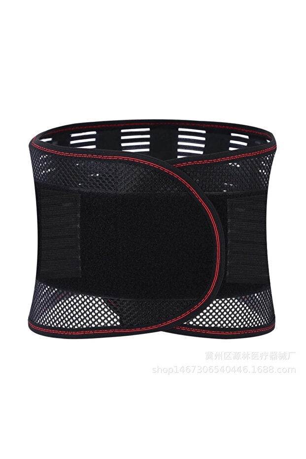 M black Breathable Lumbar Support Belt With 5 Reinforced Support Plates,Adjustable Back Brace Waist