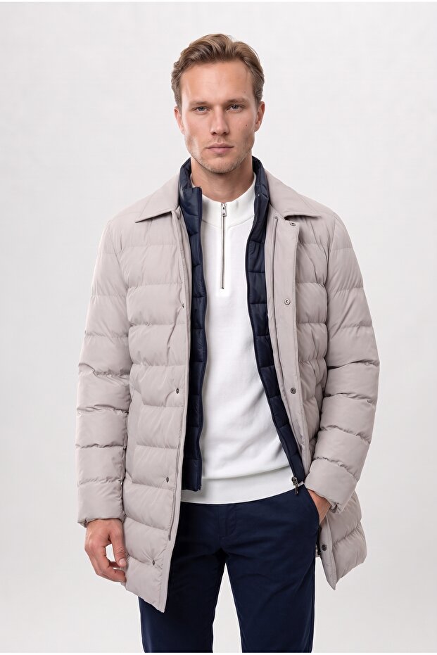 Ds Damat Regular Fit Stone Plain Coat