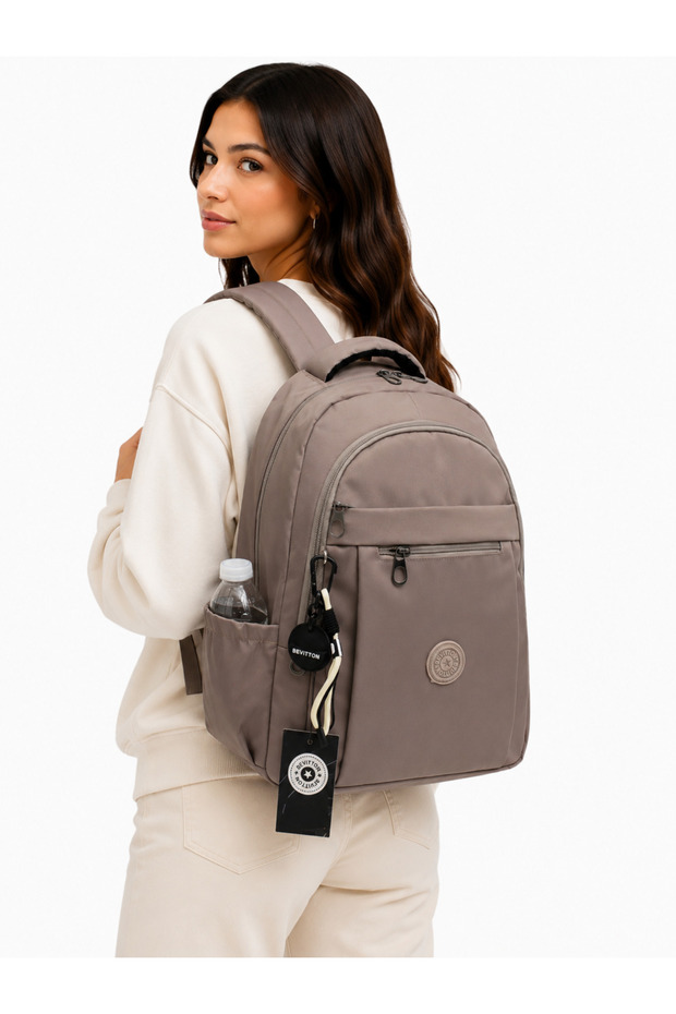 School Backpack Suitable for Middle and High School Students, Water-Resistant Mink Color School Bag 2300