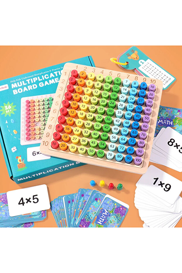 with BOX Wooden Toys Math Toys 99 Multiplication Table Math Arithmetic Teaching Aids Gifts for Frie