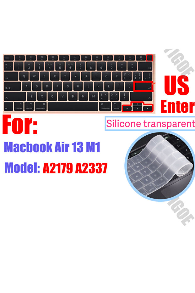 US-A2337 A2179 Silicone Keyboard Cover Skin for All Models MacBook Air/Pro13"14"15"16" M1 M2 M3 Chip