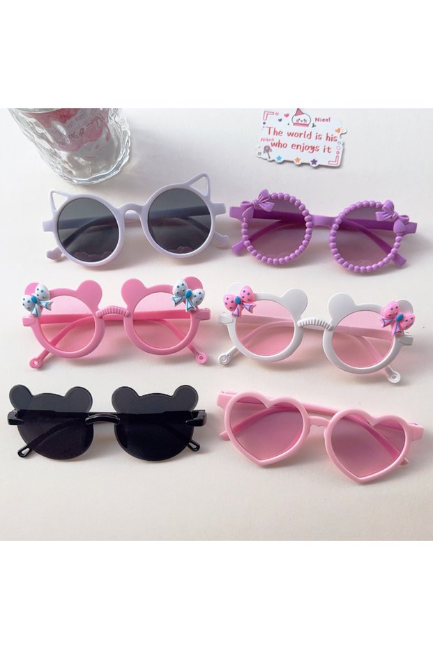 A-6Pcs 3/6Pcs 2026 Boys Girls Cute Newest Double Colors Bear Shape Kids Children Baby Bear Ear Heart