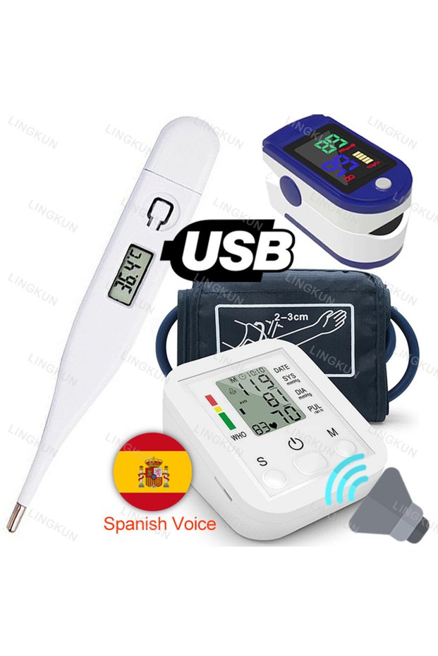 Spanish Voice Set 2 Spanish Voice Arm Automatic Blood Pressure Monitor BP Sphygmomanometer Pressure