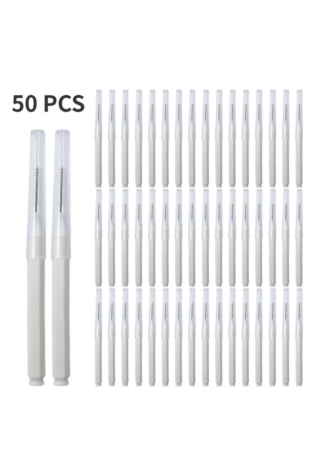 50PCS White 10/50PS Portable Mini Eyebrow Brushes Disposable Eyelash Brow Lifting Brush Applicators