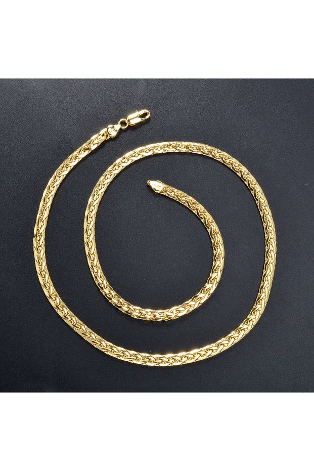55cm SY-N0173 Simple Necklace Jewelry Fashion Italy 750 18K Gold Plated Flat Snake Chain African Wed