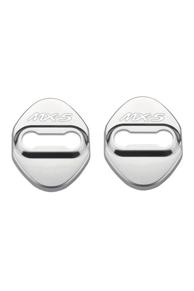 silver 2pcs Car Interior Door Lock Buckle for MX-5 MX 5 LOGO Car Styling Car Door Lock Cover Car Pro