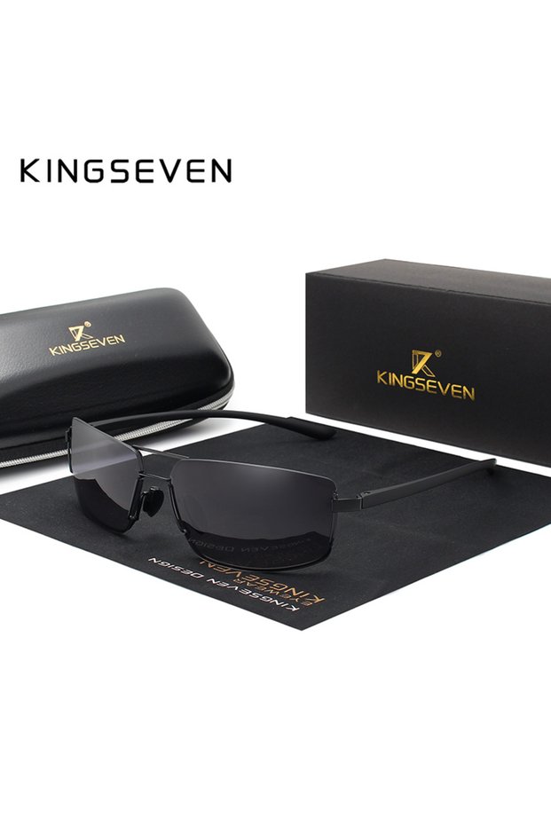 Black Gray KINGSEVEN Brand Design Sunglasses Men Driving Square Frame Sun Glasses Male Classic Unise