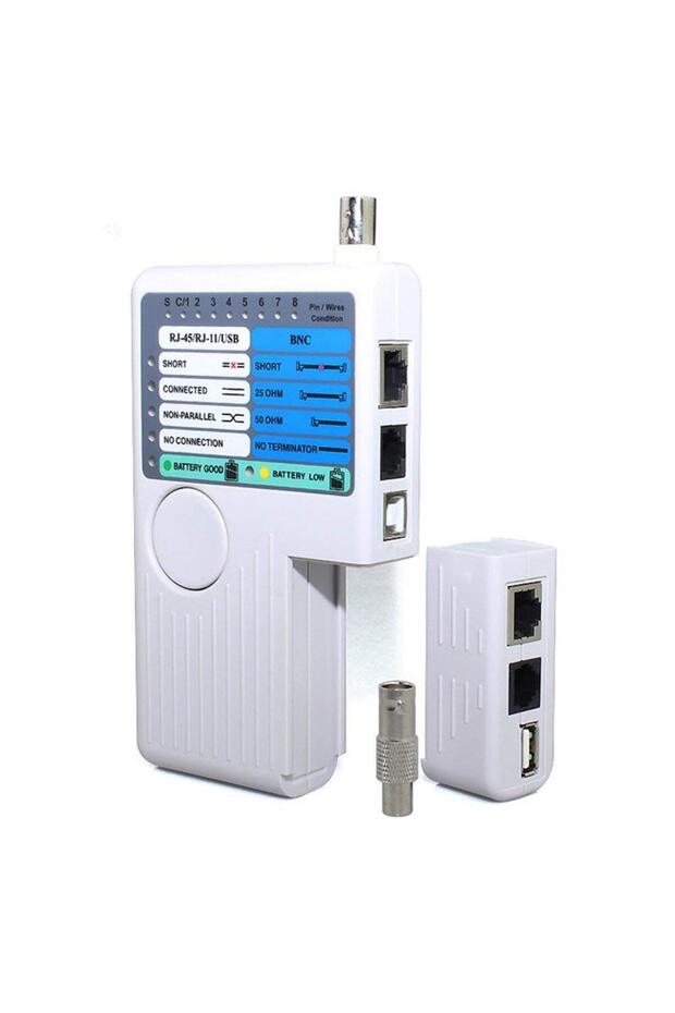 جهاز اختبار كابل الشبكة 4 في 1 متعدد الوظائف احترافي، كابل RJ45/RJ11/USB/BNC LAN Cat5 Cat6 سلك...