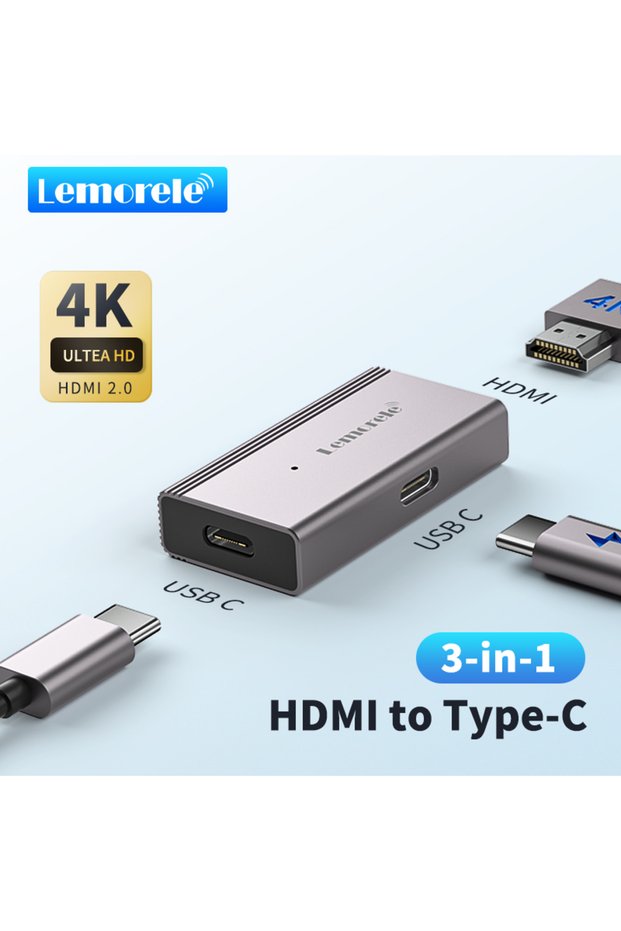 HDMI to USB C Lemorele 4K AR Glasses Adapter HDMI to Type-C AR Glasses Charging Converter USB-C Vide