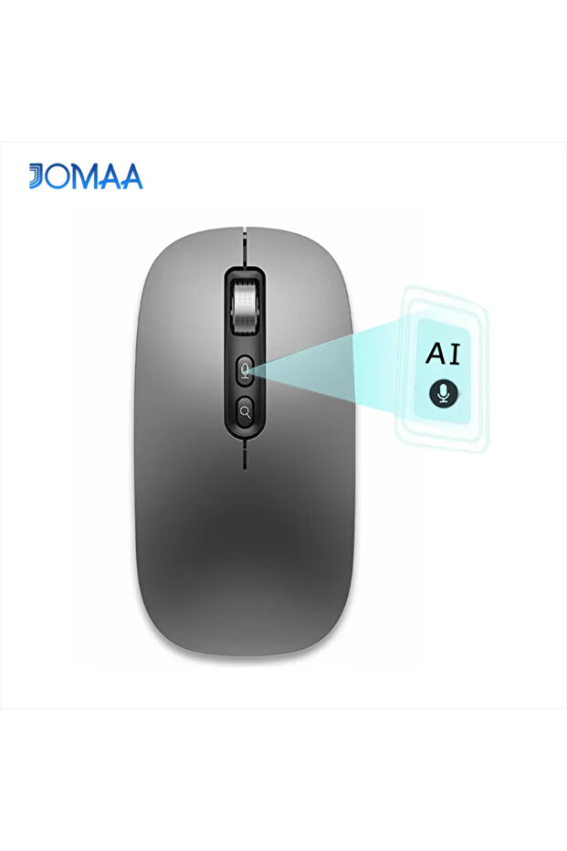 Grey AI Smart Voice Mouse Speech to Text Mouse Rechargeable 2.4G Wireless Bluetooth Mouse for Window