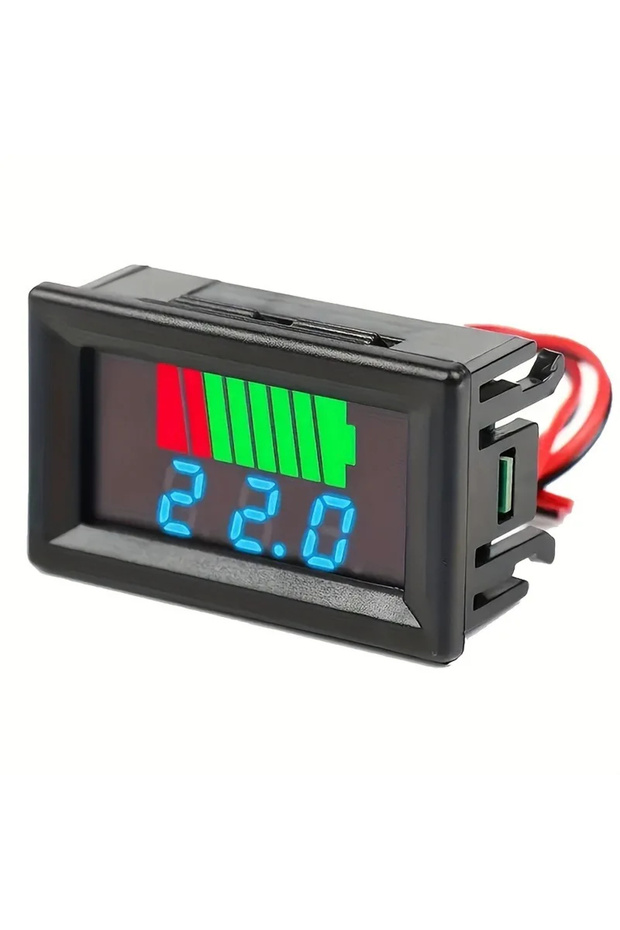 Blue 12-60V 12V 24V 36V 48V 60V Car Battery Charge Level Indicator Lithium Battery Capacity Meter Te