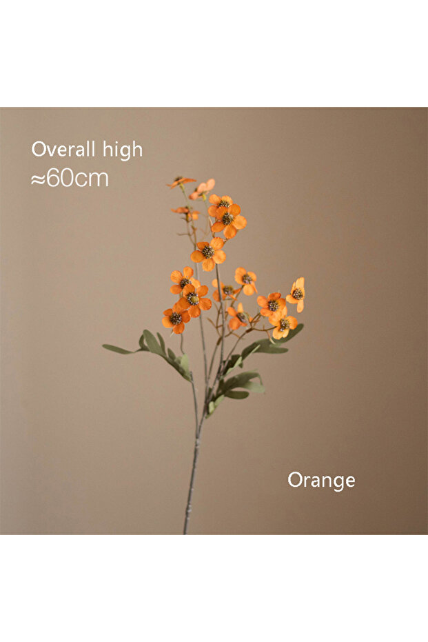 3PCS Orange Home Decoration Simulation Flowers, Dining Table And Living Room Artificial Flower Ornam