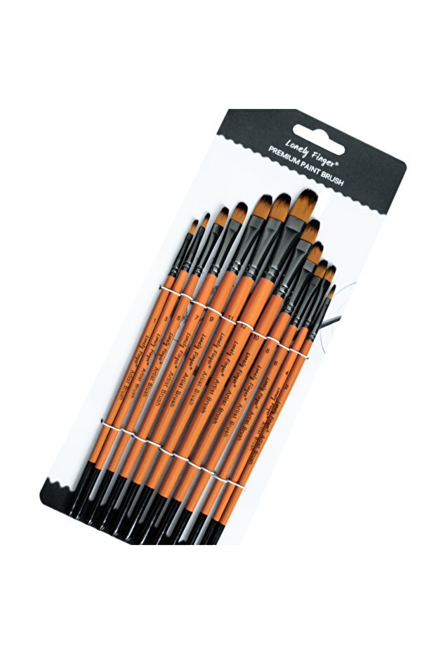 12 Orange Filbert 12/48pcs Premium Artist Paint Brushes Set Include Round/Filbert/Flat/Angle Fine De