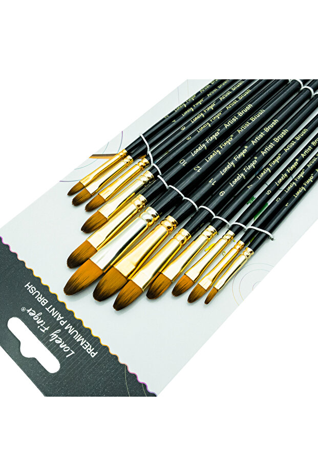 12 Black Filbert 12/24/48pcs Paint Brushes Set Professional Paint Brush Round Pointed Tip Nylon Acry