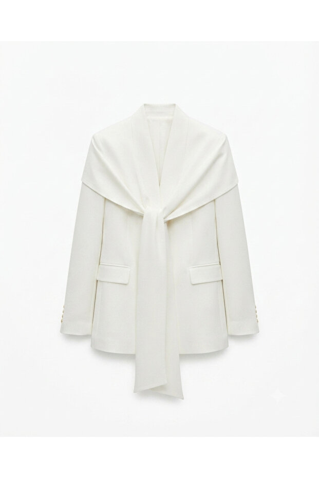Ecru Shawl Blazer Jacket