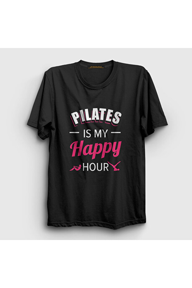 Unisex Black My Happy Hour Gift Pilates T-Shirt 512643Tt