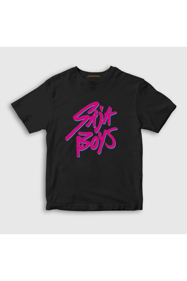 Unisex Kids Black Logo Saja Boys K Pop Demon Hunters T-Shirt 573171Tt