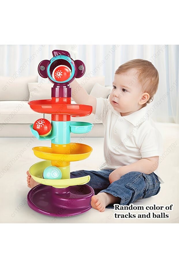 mixed color A Fun And Educational Ball Track Tower, a Rolling Ball Early Learning Toy, Spinning Ball