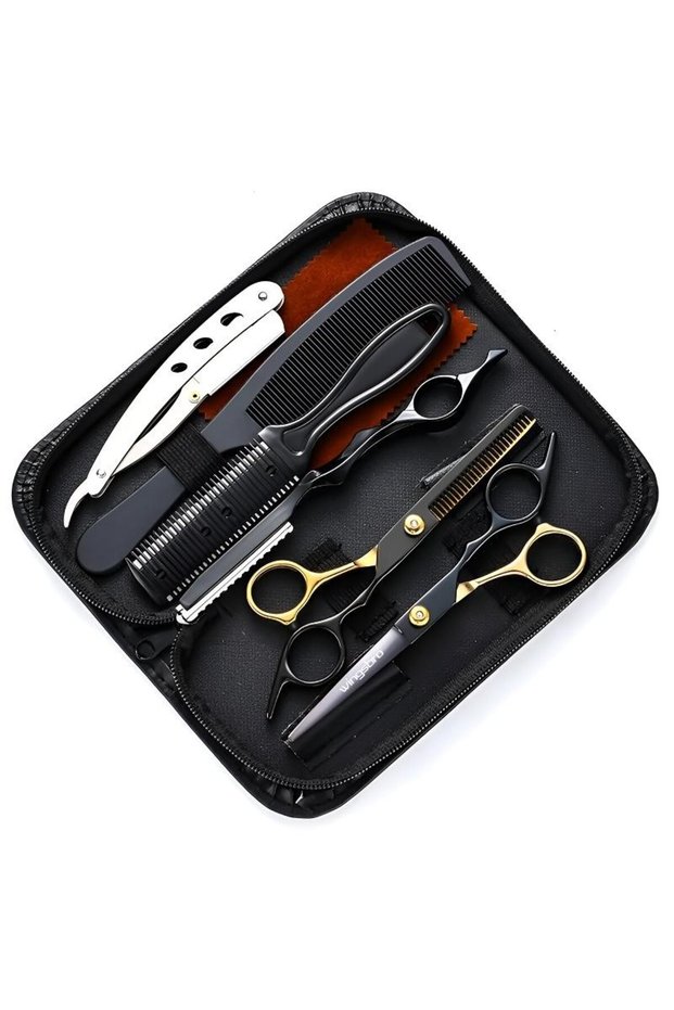 black gold set Hair Scissors 6.5" Stainless Hairdressing Scissors Barber Shop Hair Cutting Scissors