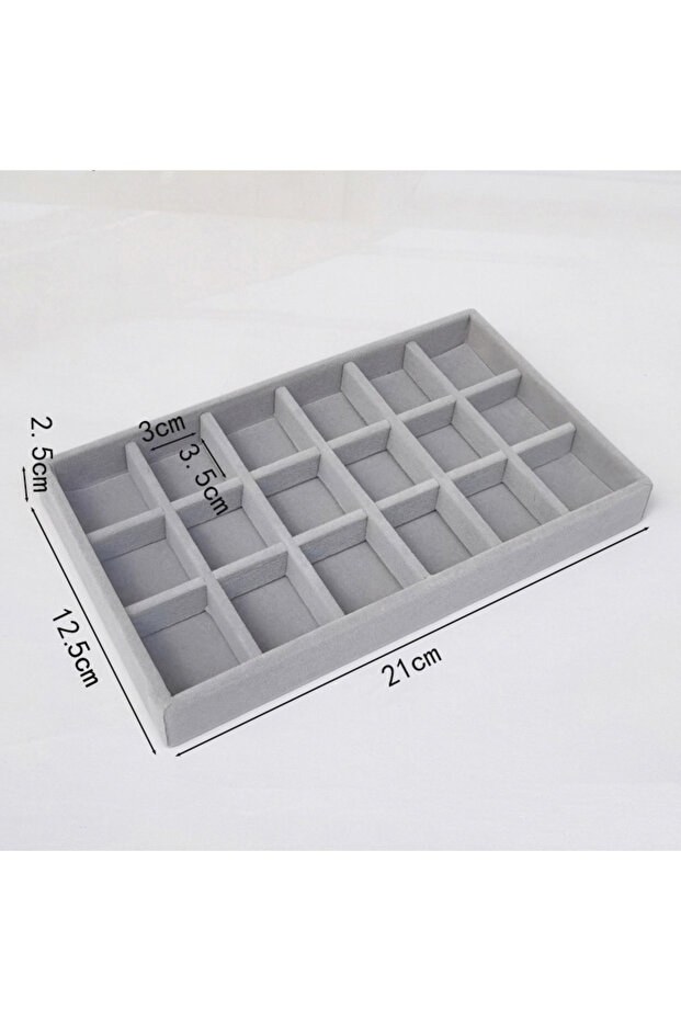 18slot Soft Velvet Stackable Jewelry Tray Case Jewelry Display Storage Box Portable Ring Earrings Ne
