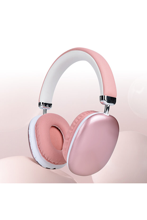 Pink B40 Bluetooth Headphones Over Ear Wireless Headset HiFi Music Gaming Comfortable Mic for iPhone