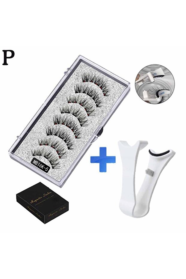 MB16K-5 3D Natural Magnetic Eyelashes,With 5 Magnetic Lashes Shipping Box Eyelashes Handmade False