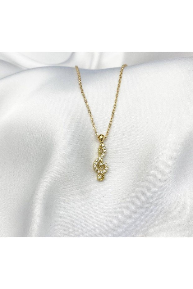 Music Themed Stone Gold Sol Anahatarı Necklace
