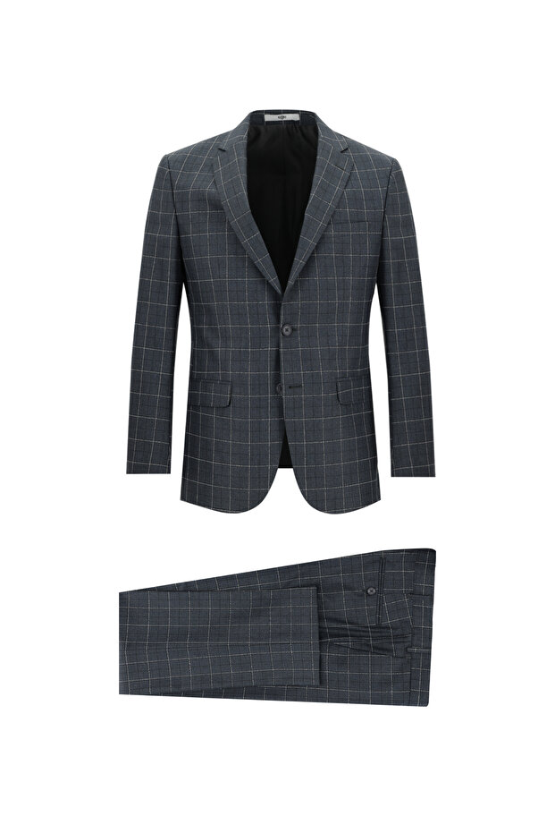 6 Drop Regular Fit Standard Cut Checkered Suit