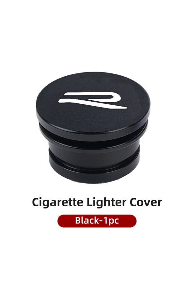Black 1pc Metal Car Cigarette Lighter Cover Decorative Cover DustProof Dust Cover Auto Accessories